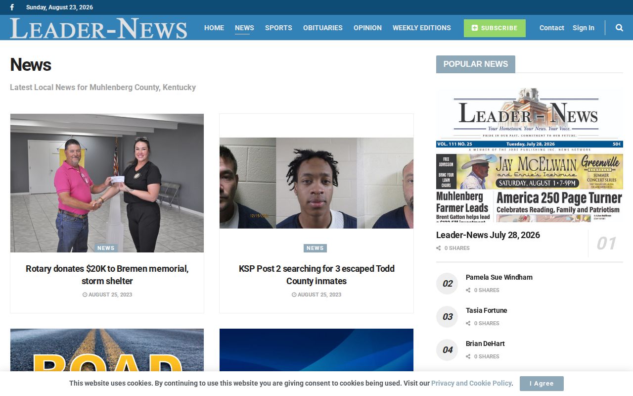 Leader-News Muhlenberg County crime news and public-safety coverage